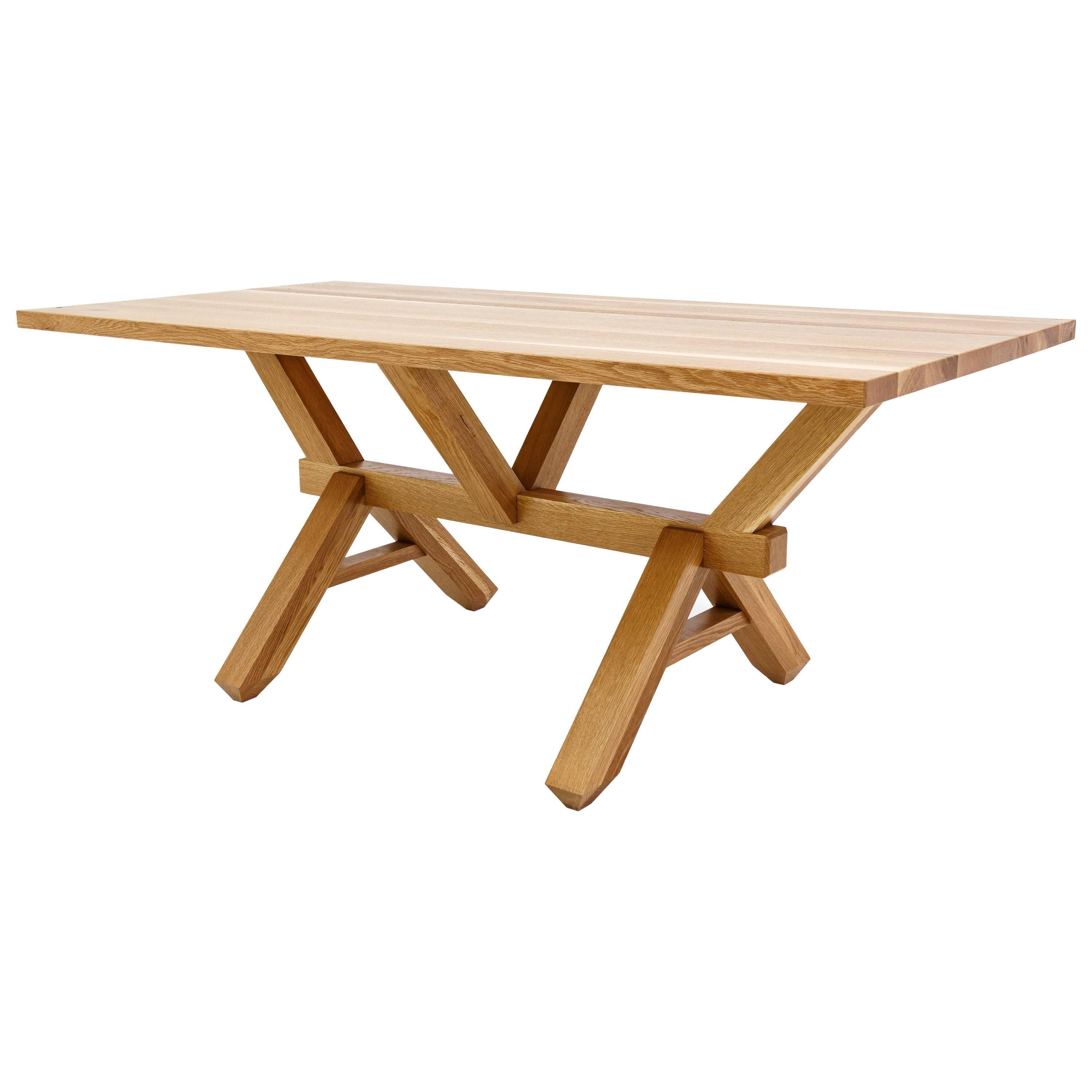 Calypso Dining Table Modern Handmade Oak  For Sale
