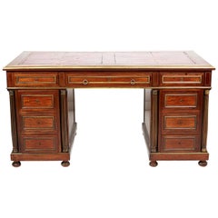 Antique French Mahogany Napoleon III Desk, circa 1890