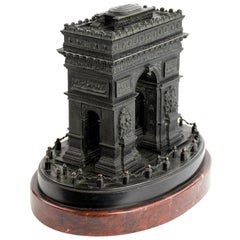 Antique Detailed 19th Century Grand Tour Bronze or Marble Model of the Arc De Triomphe