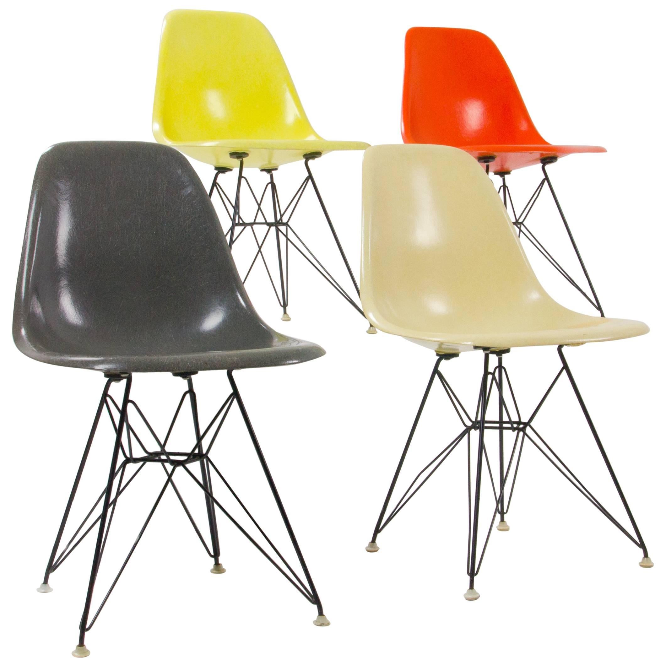 Set of Charles and Ray Eames DSR Fiberglass Chairs