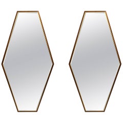 Pair of Diamond Form Mirrors by Helen Hobey for Baker Furniture