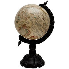 1950s Tabletop Globe on Oak Base