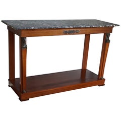 Large Empire Style Mahogany Side Table with Bronze Goddesses
Black Marble Top Antique Large Empire Style Mahogany Side Table with Bronze Goddesses
Black Marble Top