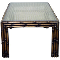 Used 20th Century Faux Bamboo and Rattan Coffee Table