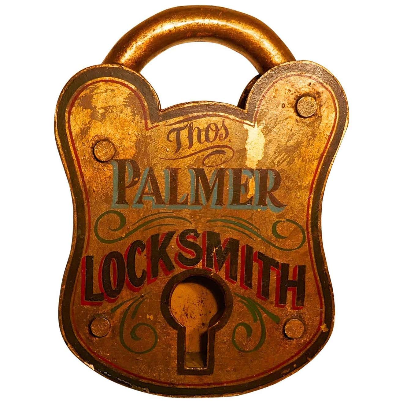 Large Locksmith Shop Trade Sign at 1stDibs