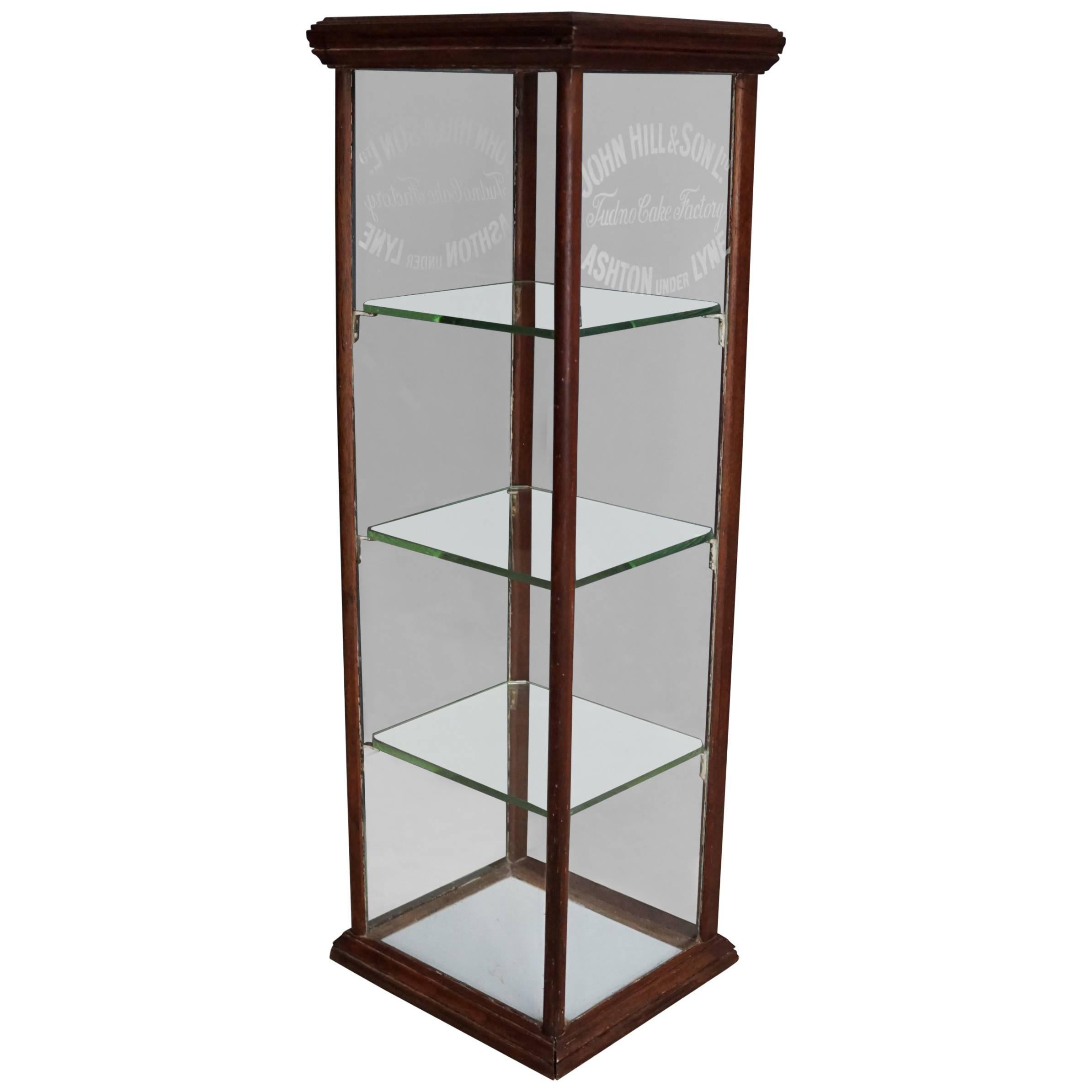 Antique English Shop Cake Display Cabinet