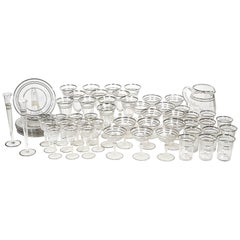 Art Deco Style Silver Ring Tableware Party Set, 58 Pieces