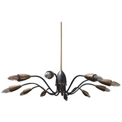 Midcentury Chandelier, with Ten Arms