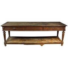 Antique Early French Draper Table in Oak, circa 1880