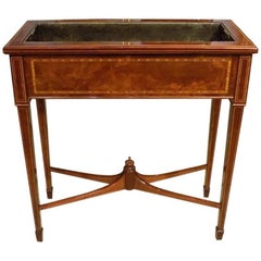 Edwardian Period Flame Mahogany Inlaid Jardinière or Planter