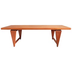 Illum Wikkelso Coffee Table Architectural Solid Teak 1960s Danish