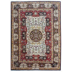 Signed Vintage Village Persian Tabriz with Animal Motifs