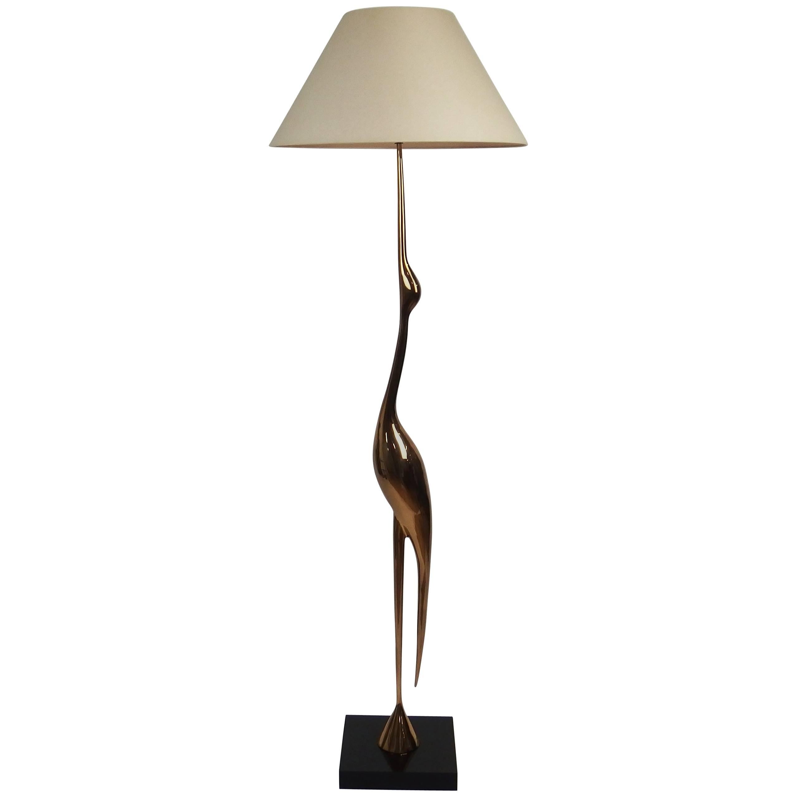 1970s Bronze Floor Lamp by René Broissand