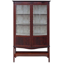 Antique Large Edwardian Mahogany Bow Front Display Cabinet