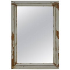 Pine Wall Mirror from Antique French Panel Pine Wall Mirror from Antique French Panel