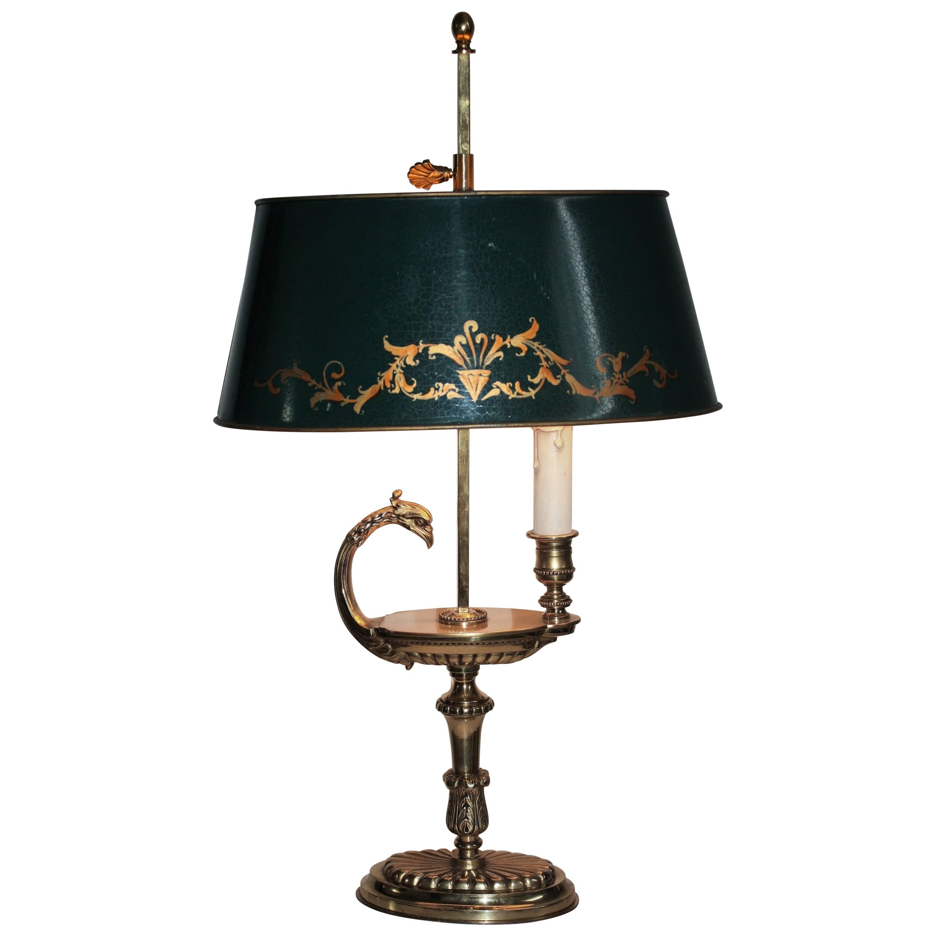 Grand Empire Style Bouillotte Lamp by Maison Lucien Gau, Paris, France 