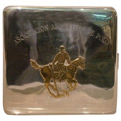 Argentine Polo Asociation Silver Cigarette or Card Holder Case with Polo Horse