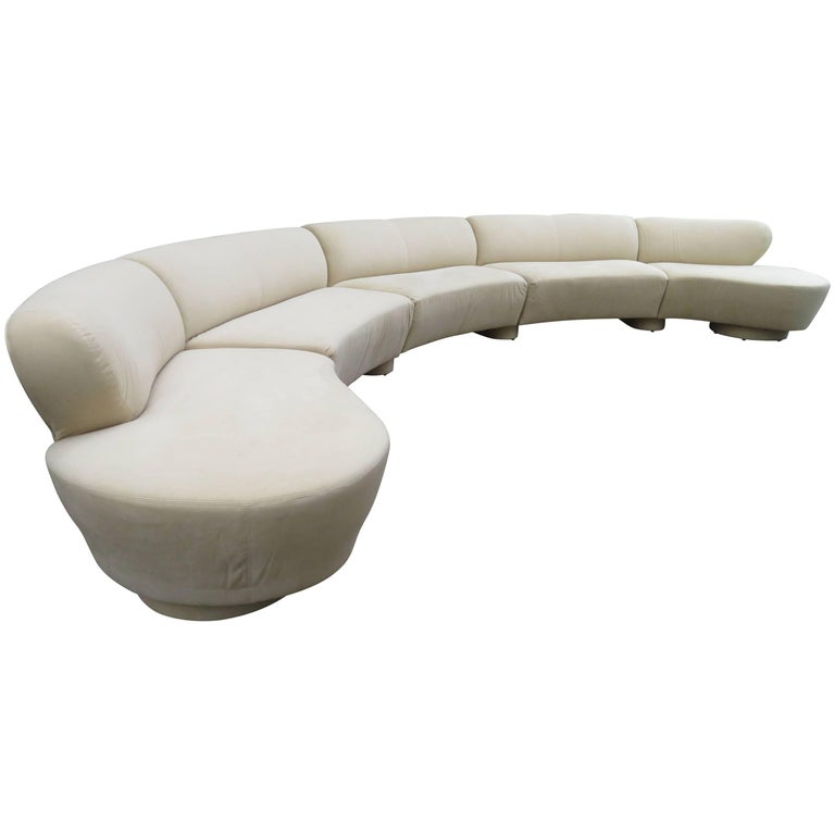 three piece vladimir kagan for directional curved serpentine
