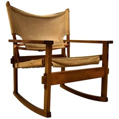 Vintage Rare Mid Century modern Poul Hundevad Rocking Chair