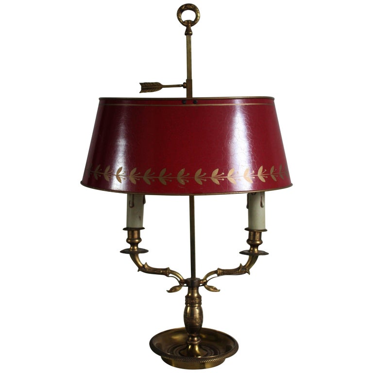 French Empire Style Bronze And Tole Bouillotte Lamp At 1stdibs French Empire Style Bronze And Tole Bouillotte Lamp For
