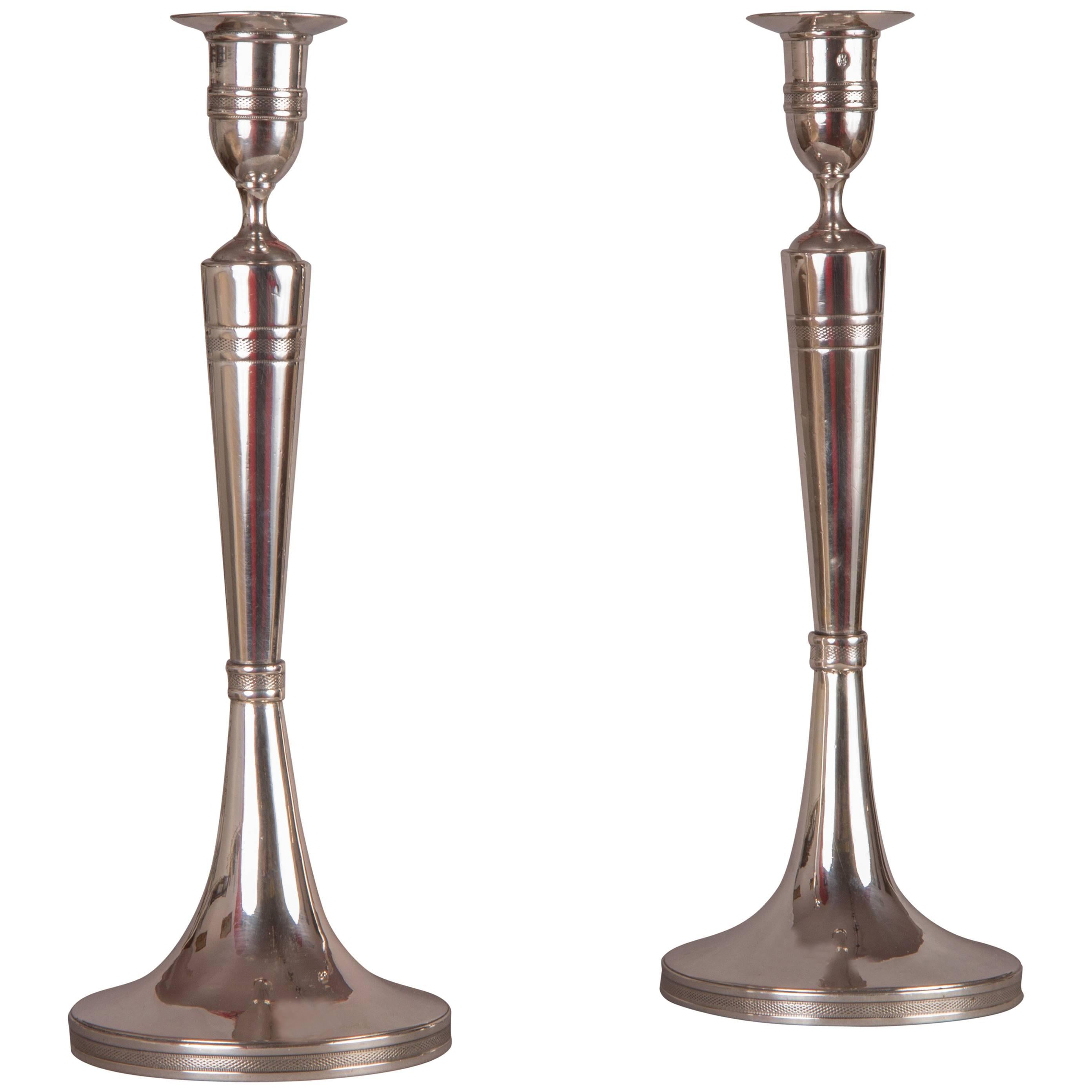 Pair of Empire Candlesticks, Vienna, 1809 For Sale