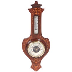 Antique Hardwood Inlaid Barometer