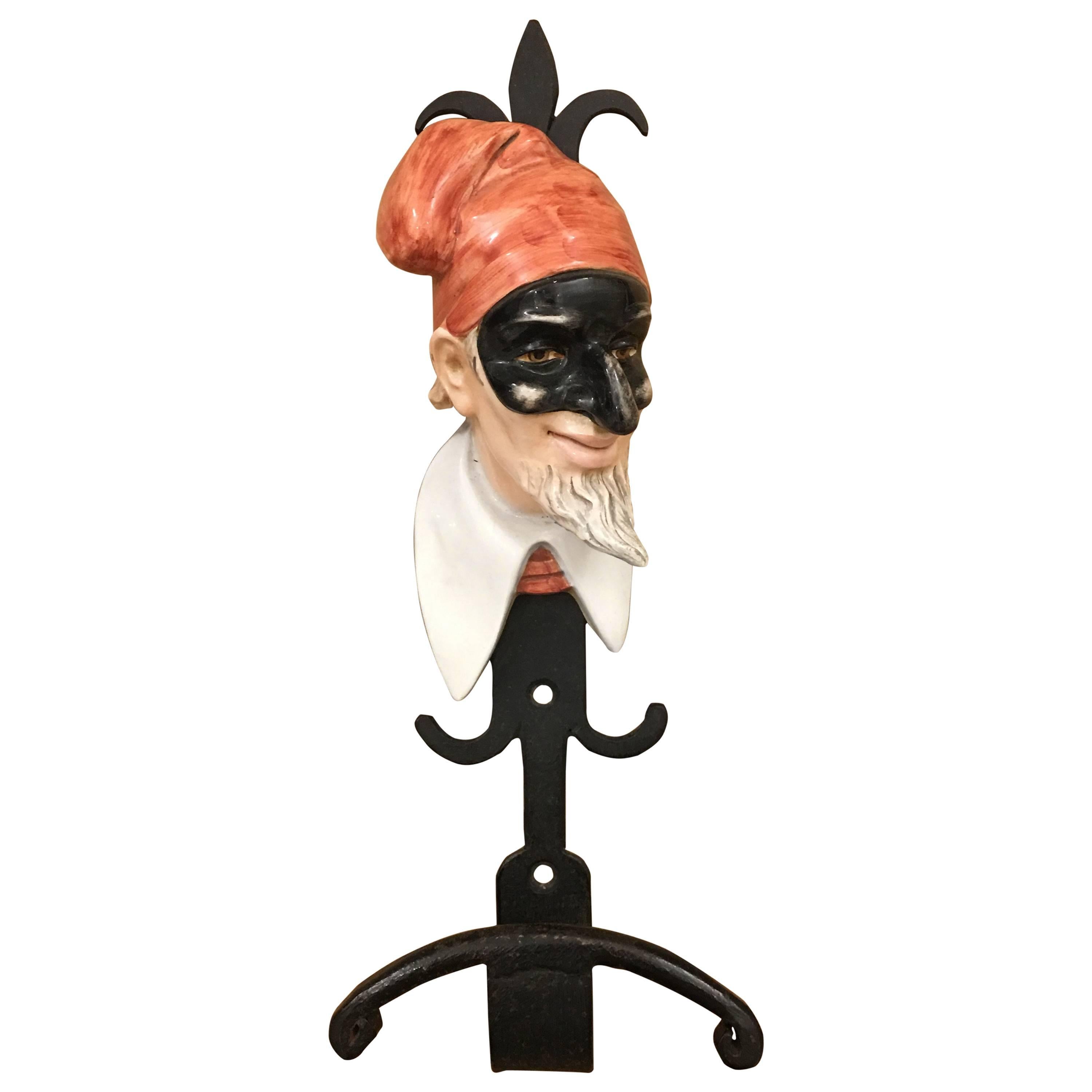 Capodimonte "Pantalone" Venetian Mask Coat Rack Limited Edition
