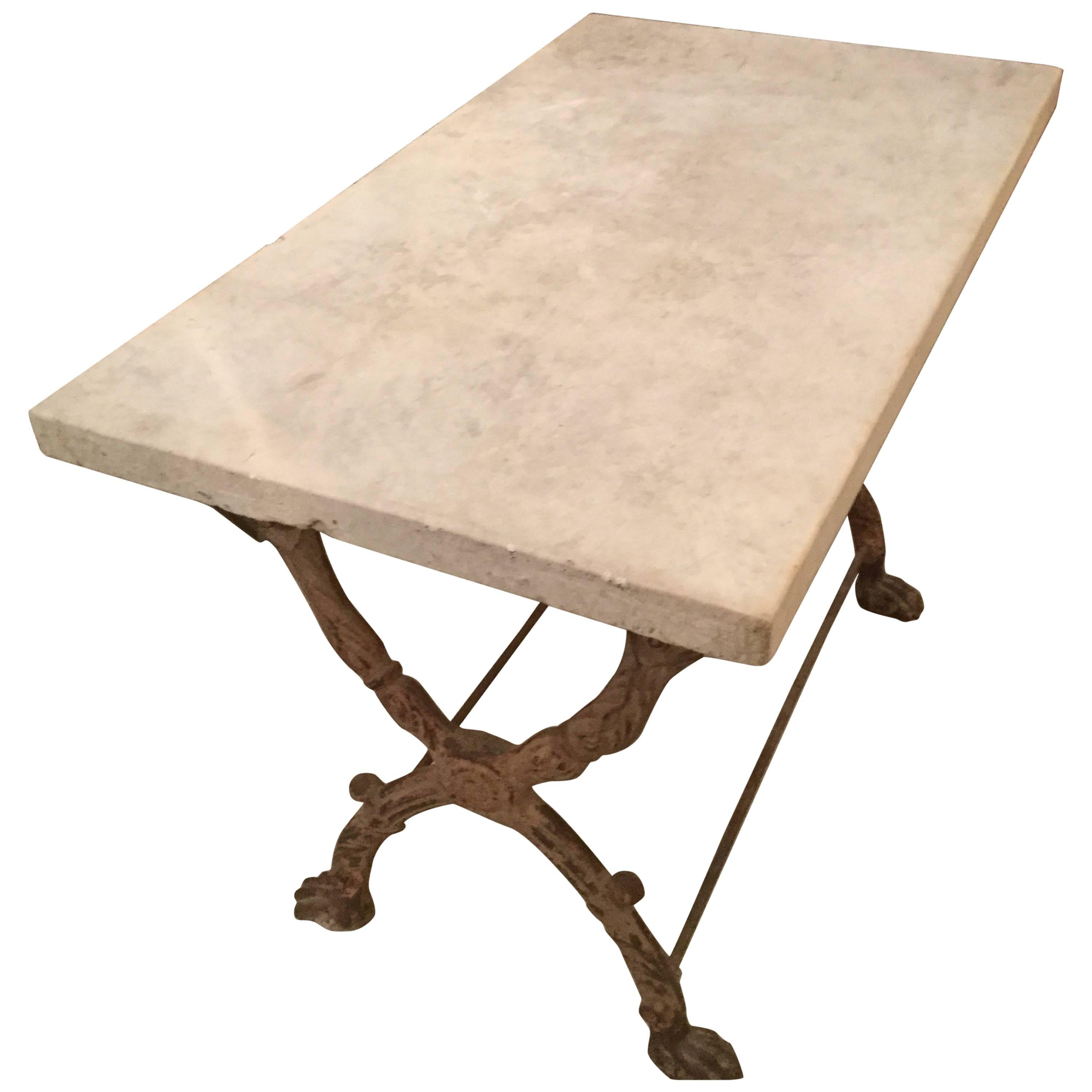 19th Century French Marble Garden Table For Sale