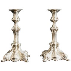 Pair of Sterling Silver Candleholders