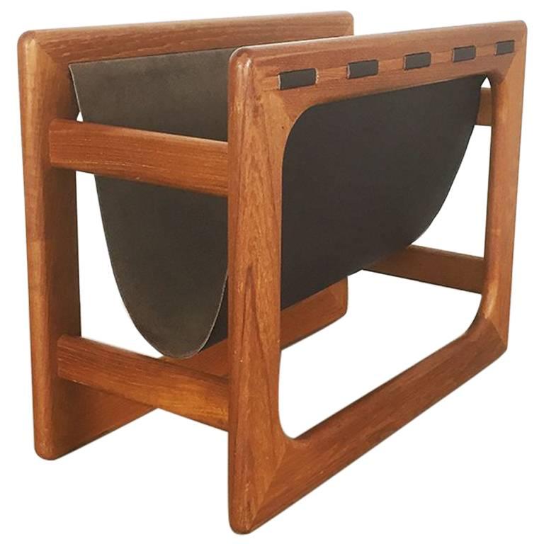 Minimalistic 1970s Danish Teak Magazine Rack Made by Salin Mobler, Denmark