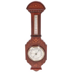 Large Antique Mahogany Inlaid Barometer