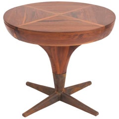 Allen Ditson Solid Walnut and Patinated Steel Occasional Table