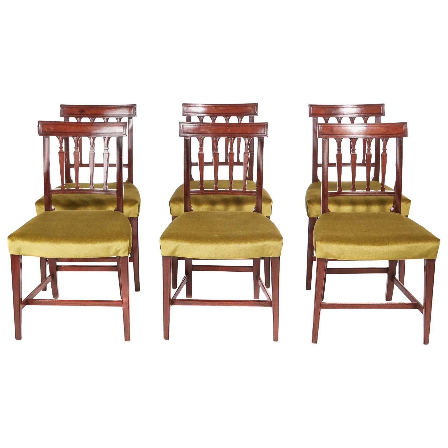 Fine Set of Six Georgian Mahogany Dining Chairs