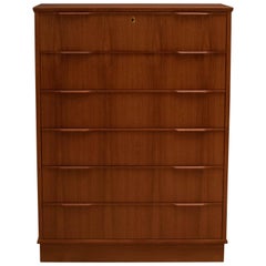 Vintage Danish Teak Highboy Dresser
