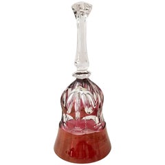 20th Century German Crystal Ruby Cut to Clear Dinner Bell