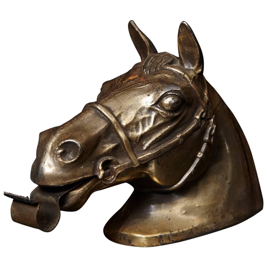 Brass Colored Horse Head Tape Dispenser, 1960s For Sale