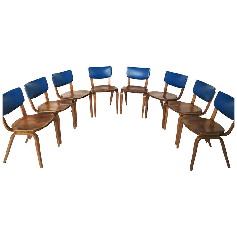 Set of Eight Matching Dining Chairs Made in Yugoslavia Attributed to