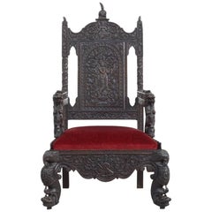 Antique Impressive Anglo-Indian Throne
