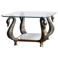 Small Holly Wood Regency French Swan Cocktail Table