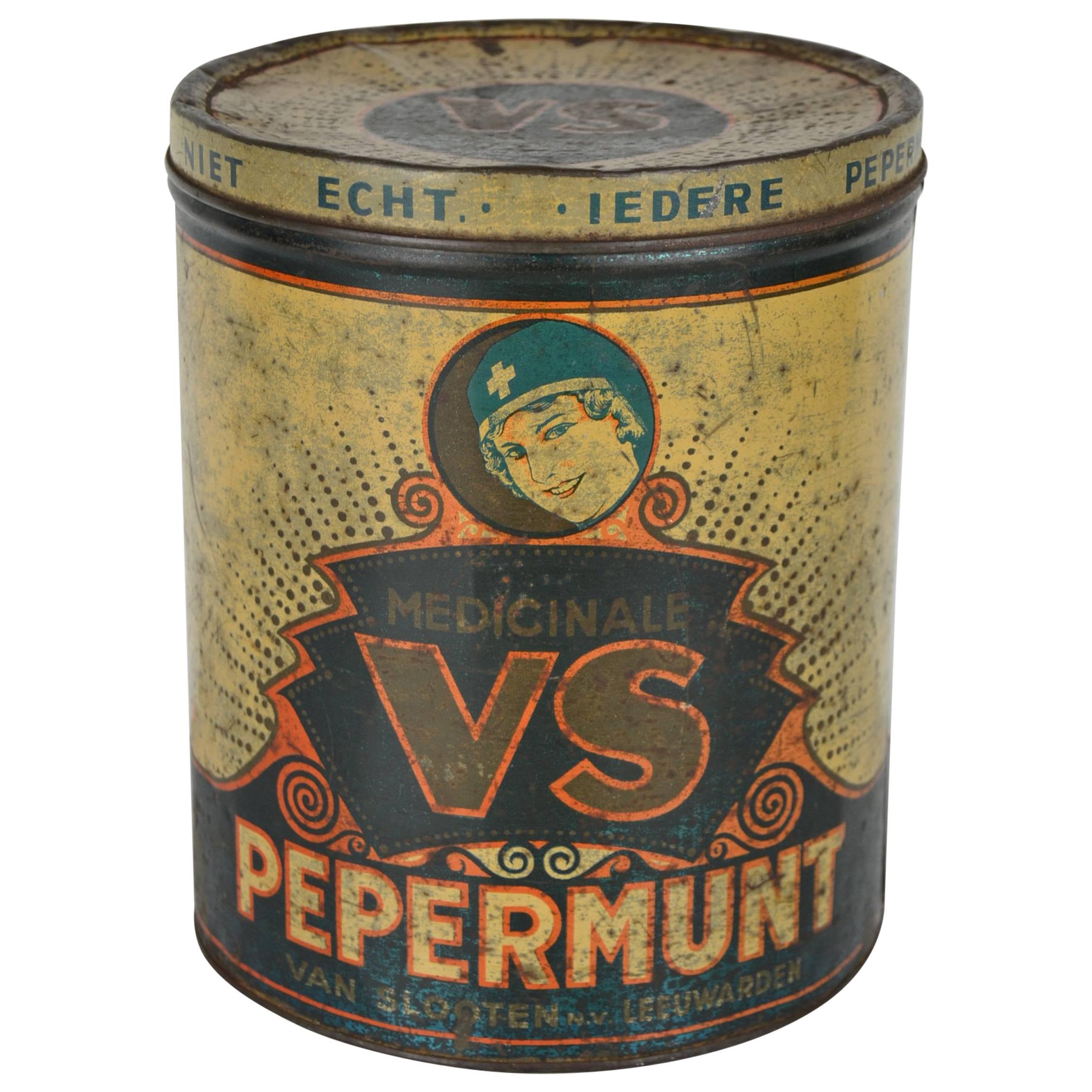 Art Deco Tin Box Medical Peppermint