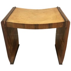 Art Deco Walnut Stool Italy 