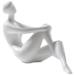Laying Woman Porcelaine Sculpture by Forejtova for Royal Dux, circa 1960