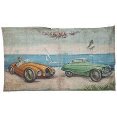 Vintage Extremely Large 1940s Fairground Canvas
