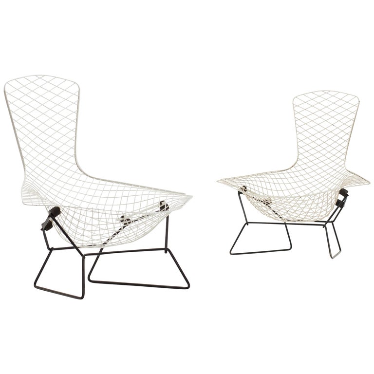 Authentic Vintage Harry Bertoia for Knoll Bird Chair and Ottoman at 1stdibs