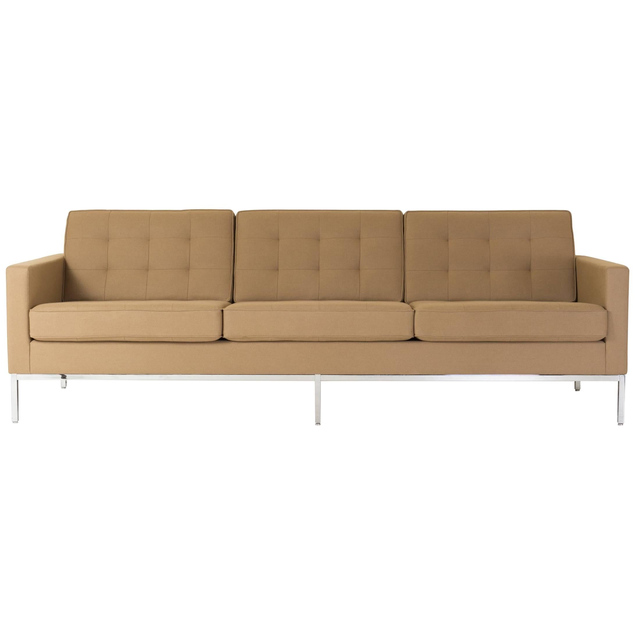 Florence Knoll Sofa in Camel Wool Flannel