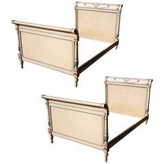 Pair of 19th Century Antique French Painted Beds