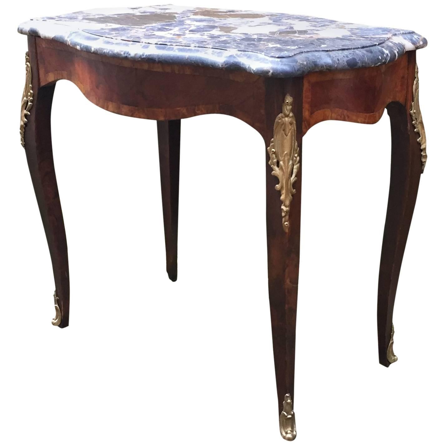 Louis XV Style Turtle Top Breche Marble and Ormolu Stand