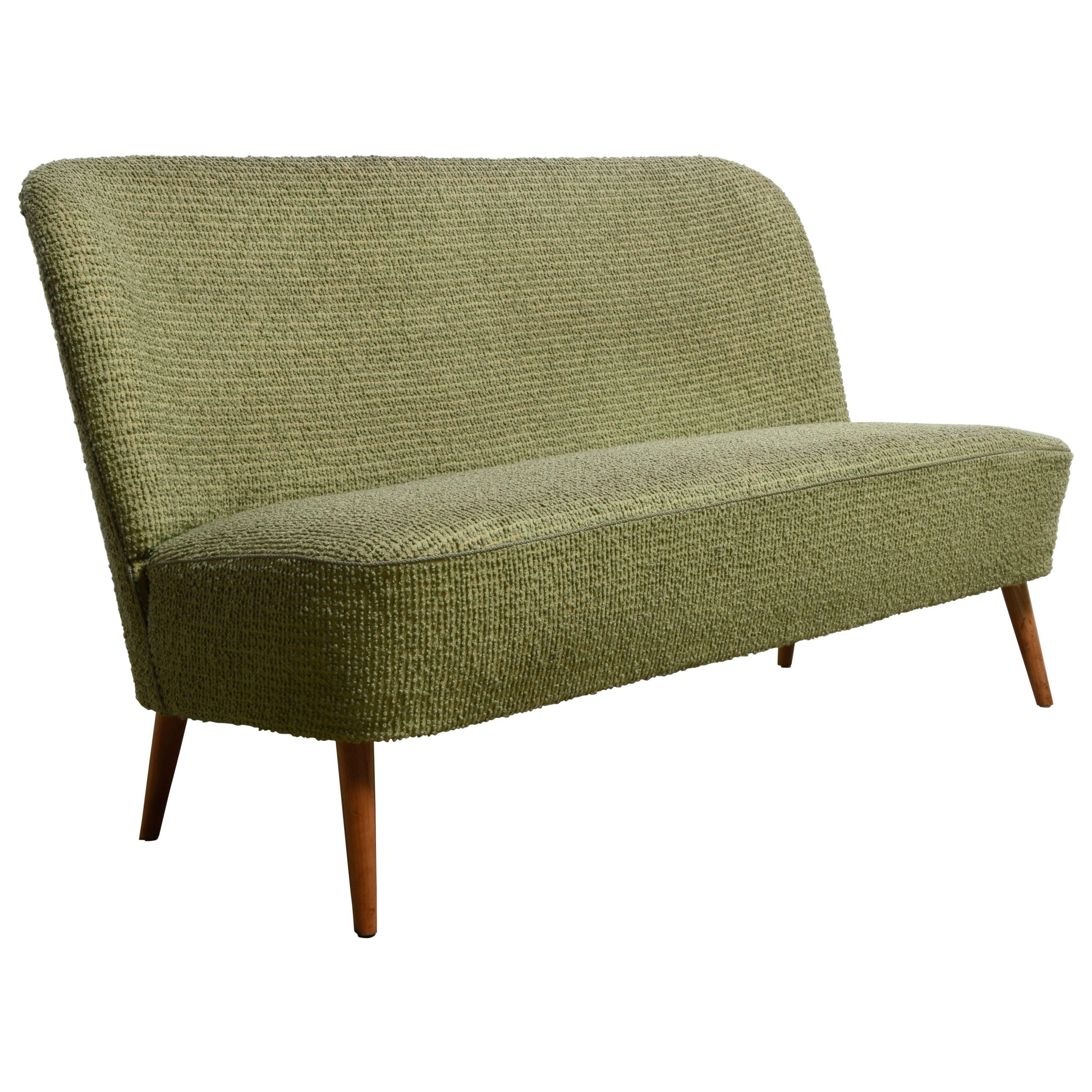 Artifort Green Wool Sofa Loveseat by Theo Ruth