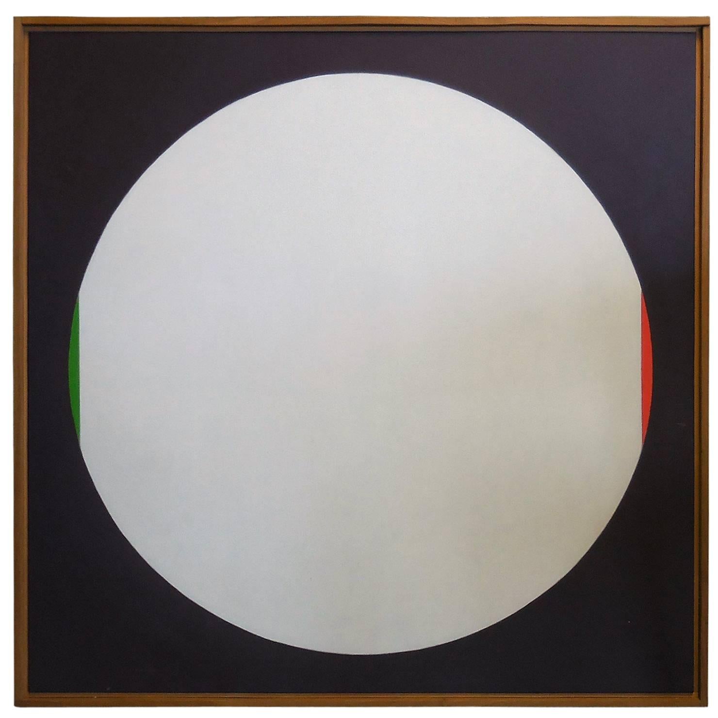 White Circle Minimalist Oil Painting by Andrea de Zerega, 1968