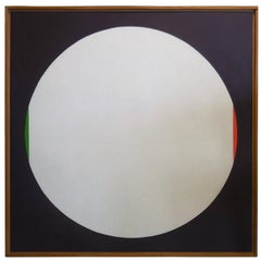 White Circle Minimalist Oil Painting by Andrea de Zerega, 1968